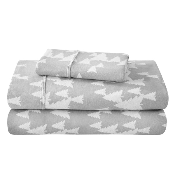 A neatly arranged set of flannel sheets