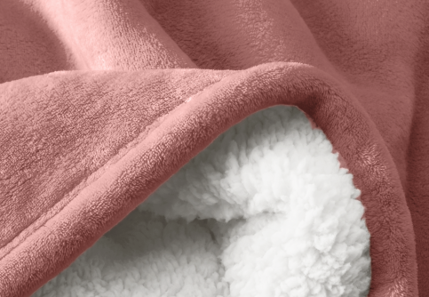 Closeup of Sherpa Blanket fabric card texture
