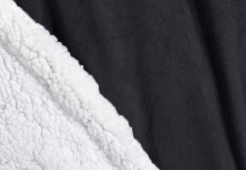 Closeup of Sherpa Wearable Blanket fabric card texture