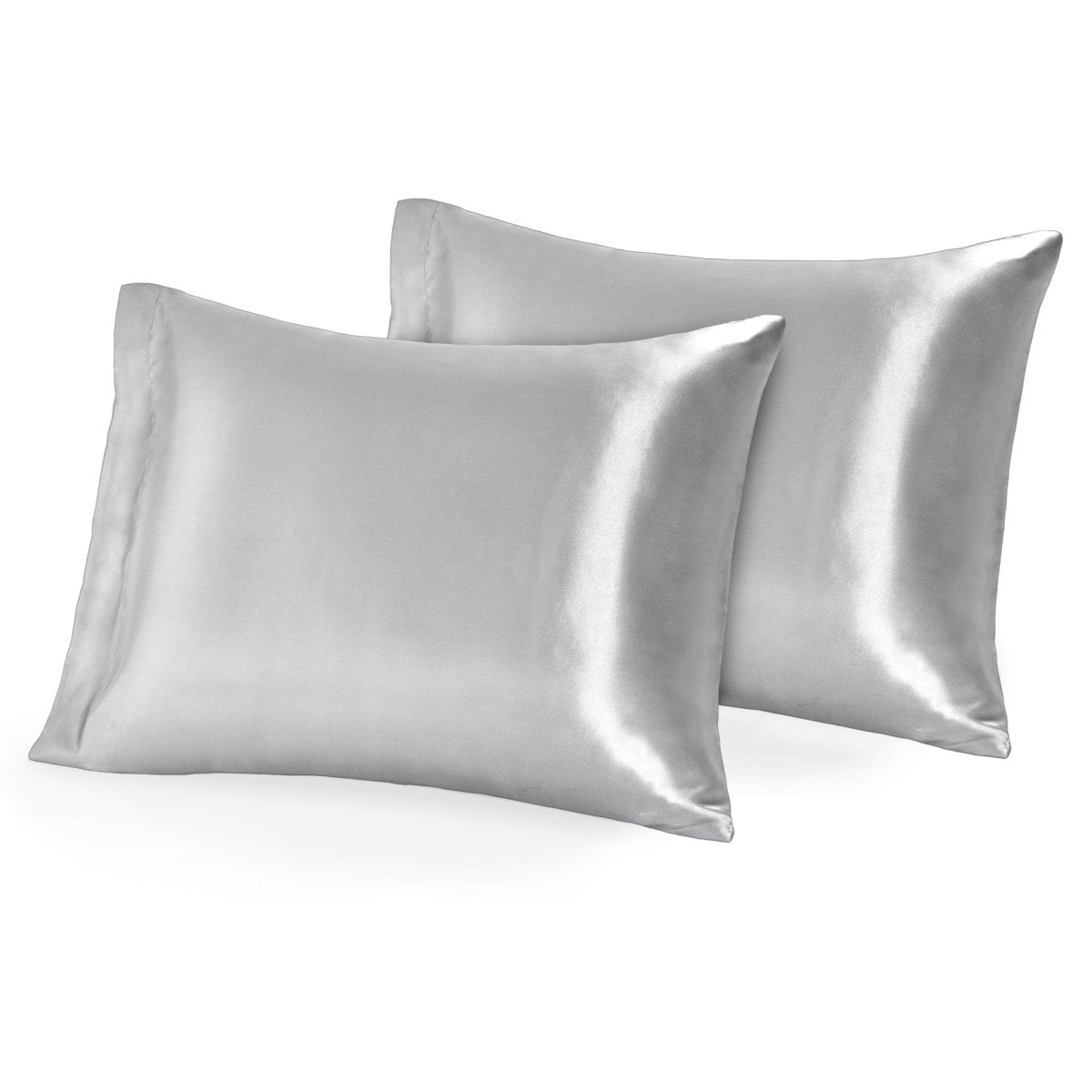 Two mulberry silk pillowcases on pillows