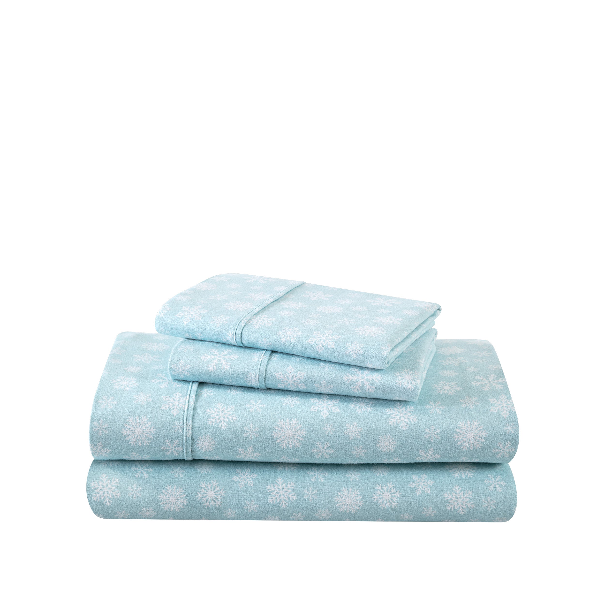 A neatly arranged set of flannel sheets