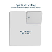 Split Head Flex King fitted sheet dimensions