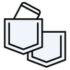 Icon - split front pockets logo