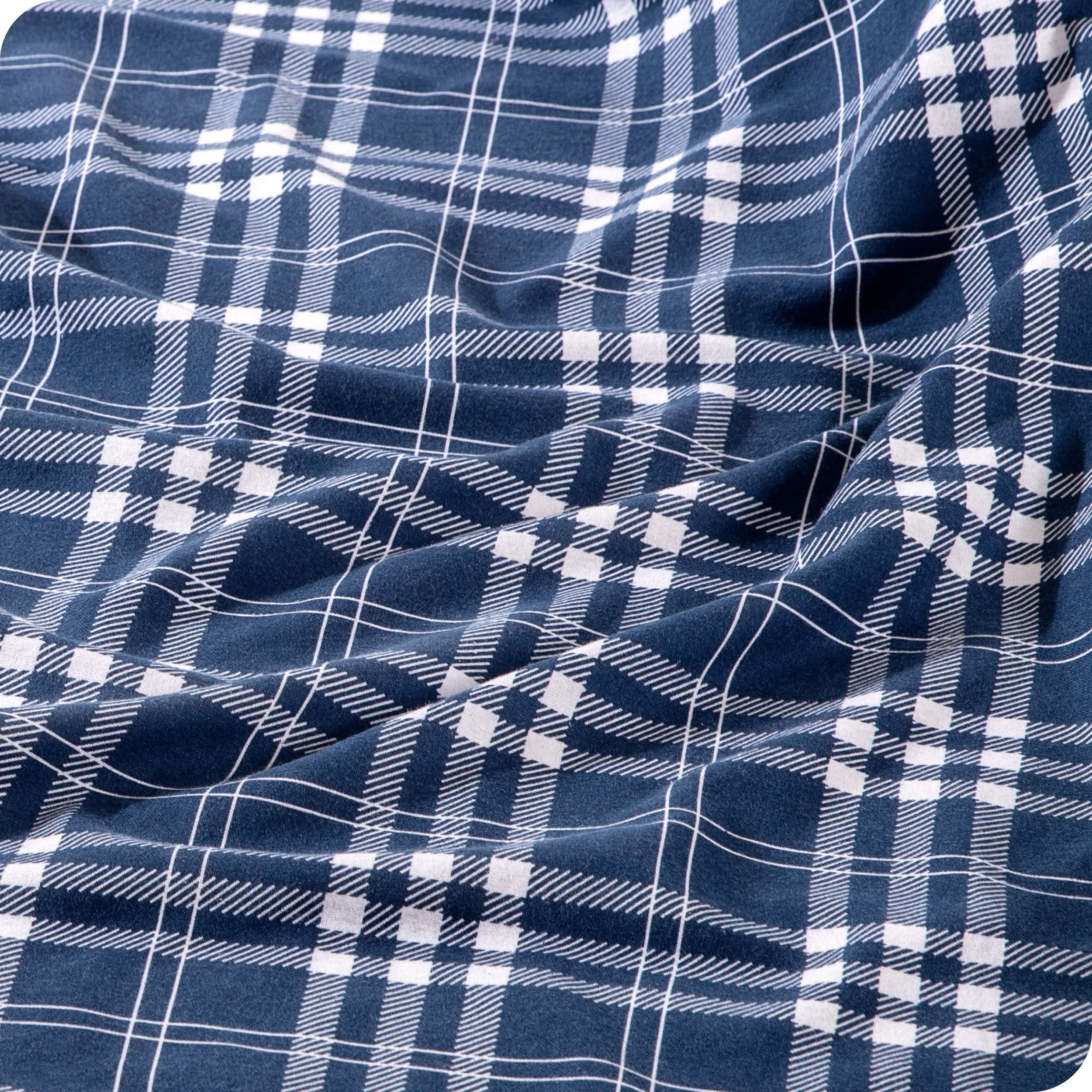 A close up view of a flannel sheet showing the texture.