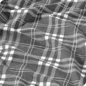 Close up of the stirling plaid duvet cover fabric
