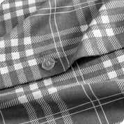 Close-up of a button on a duvet cover