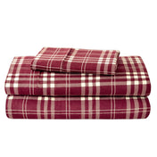 A neatly arranged set of flannel sheets