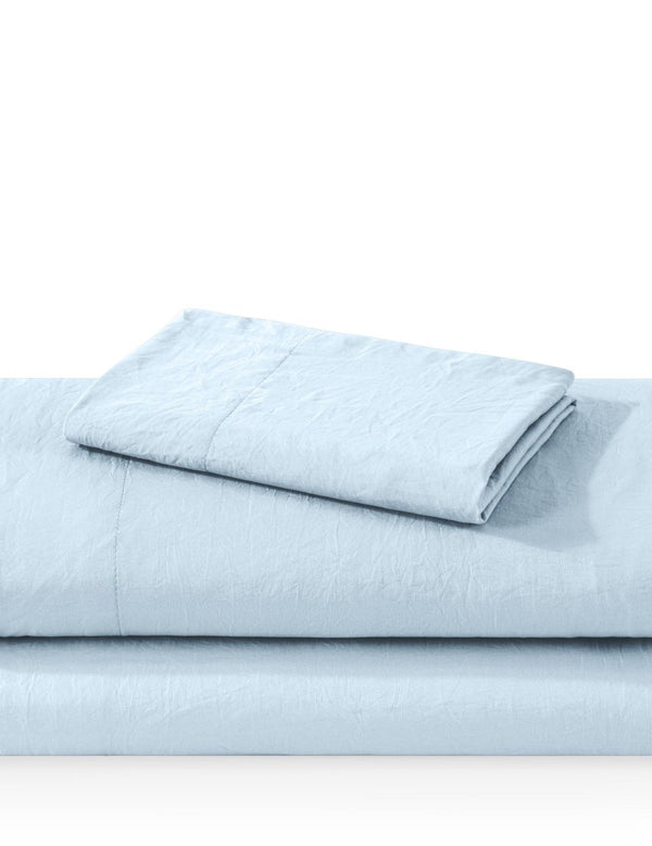 Washed sheet set folded and stacked