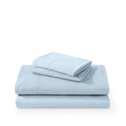 Washed sheet set folded and stacked