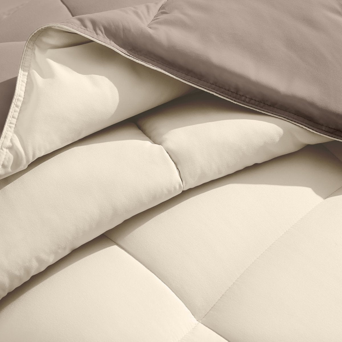 Close-up of a comforter with a soft texture