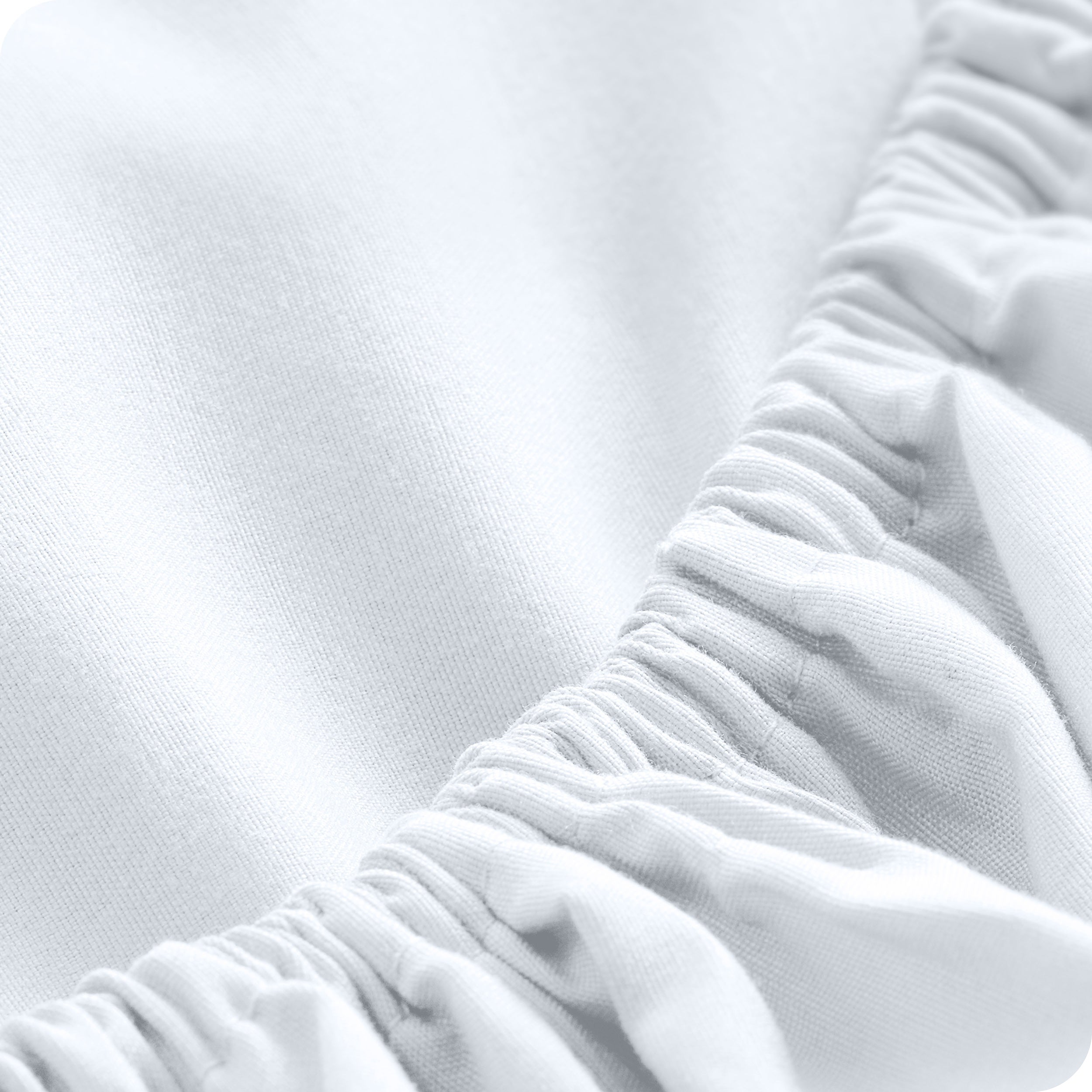 Close up of the corner of a fitted sheet