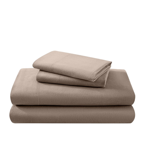 A neatly arranged set of flannel sheets