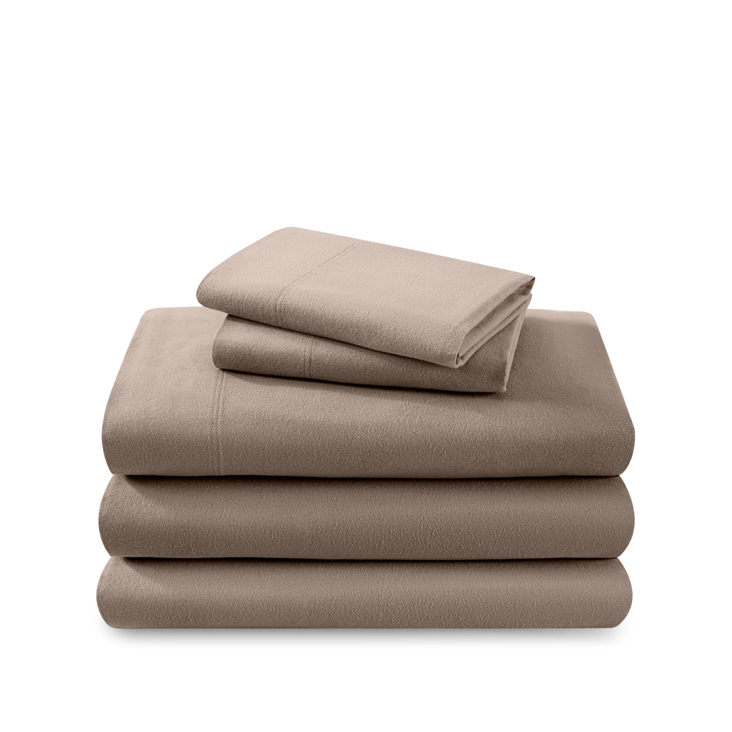 A neatly arranged set of flannel sheets