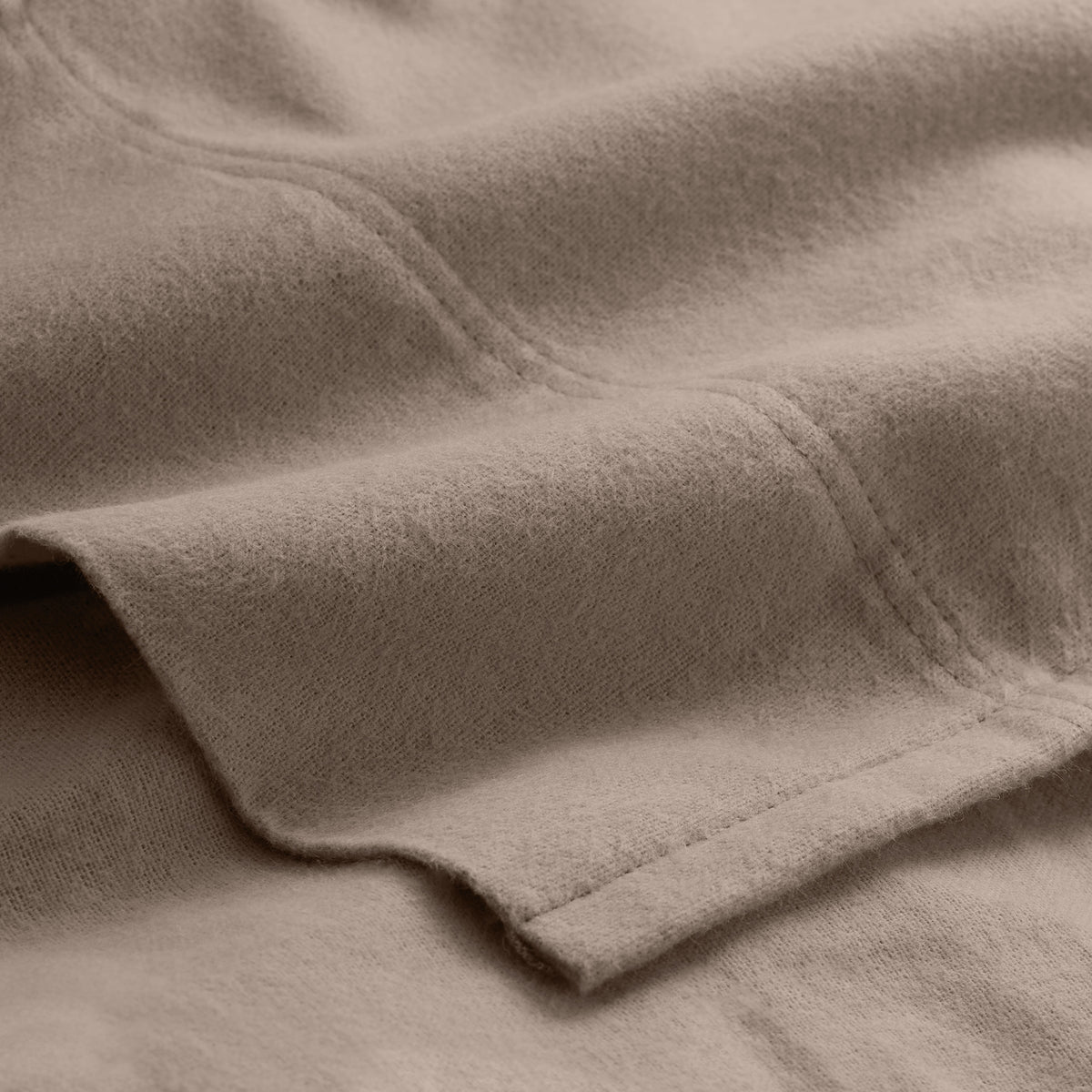 Close-up of the top of a flannel sheet