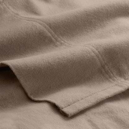Close-up of the top of a flannel sheet