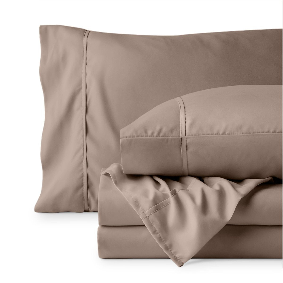 Sheet set folded on a white background