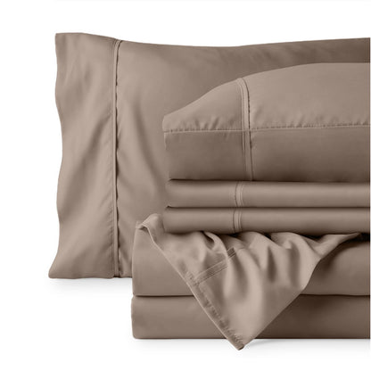 Sheet set folded on a white background