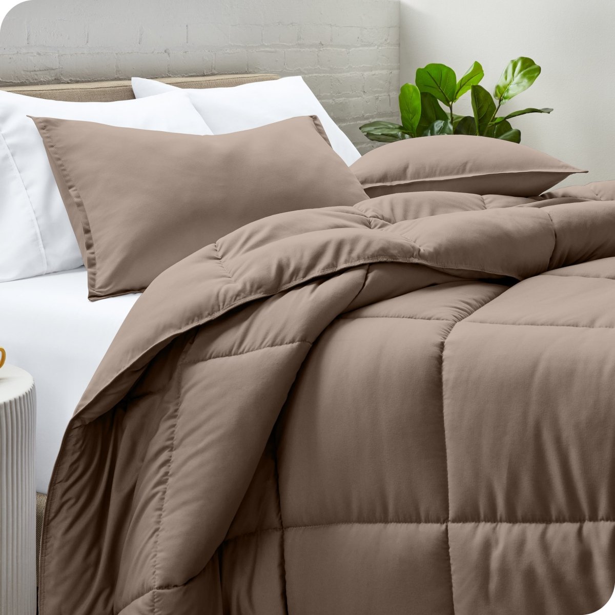 Down Alternative Box Stitch Comforter Set