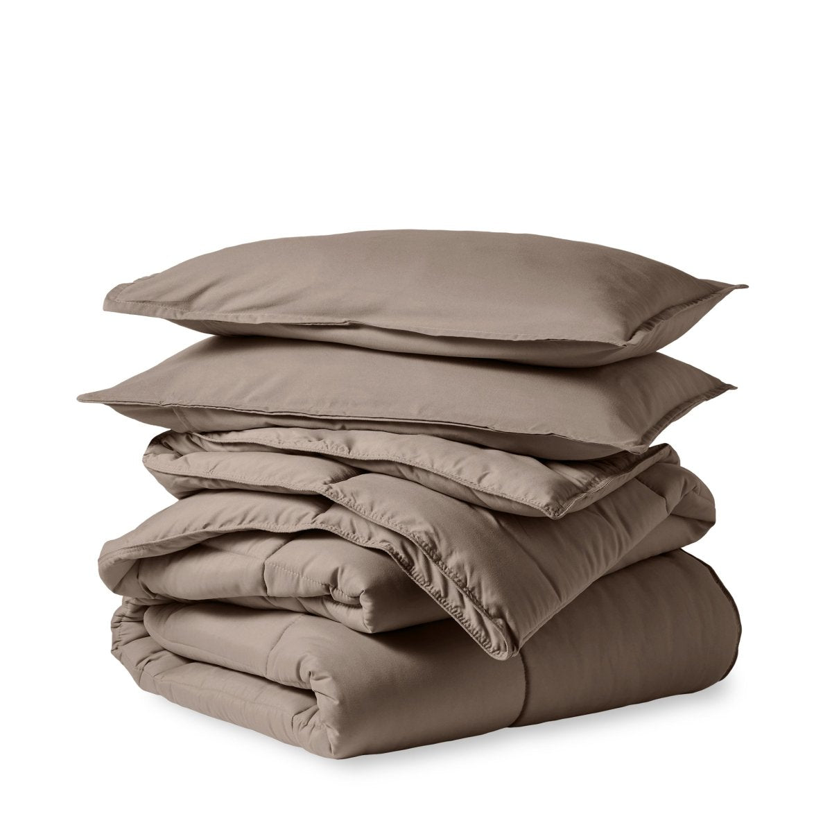 A down alternative comforter folded neatly