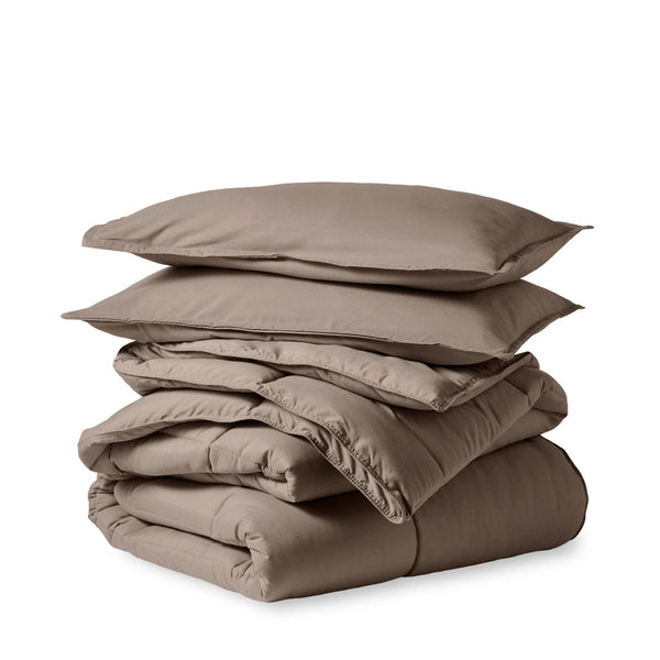 A down alternative comforter folded neatly