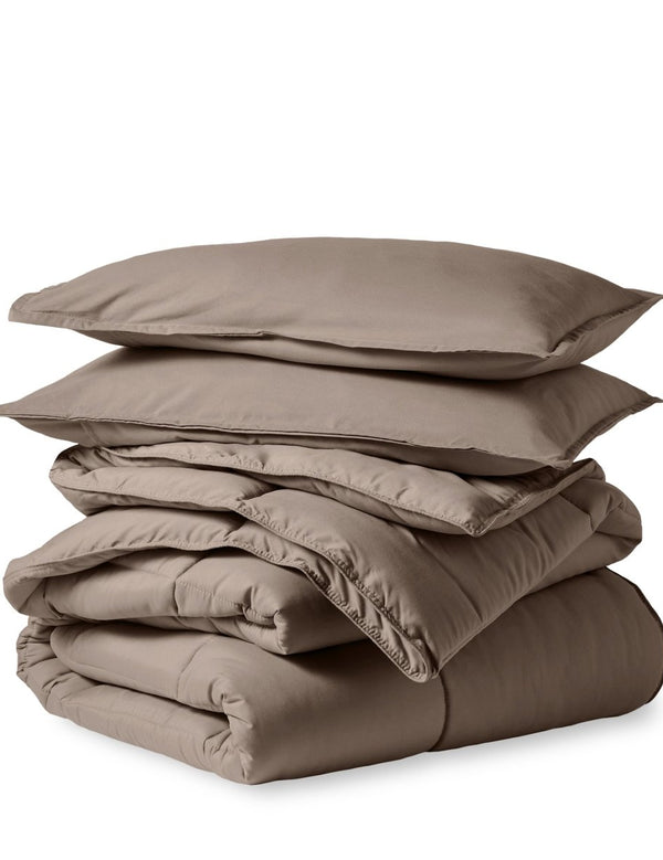 A down alternative comforter folded neatly