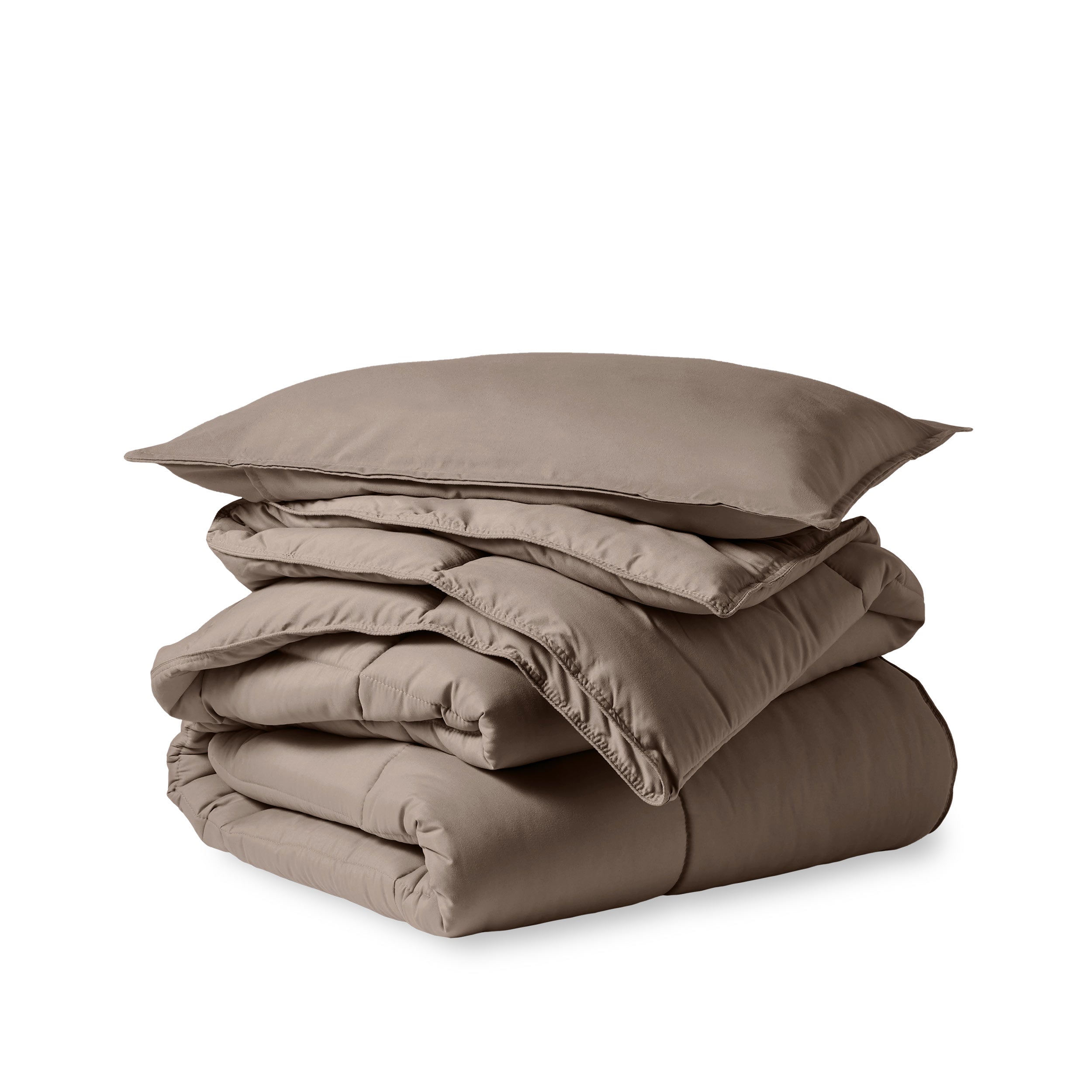 Comforter set folded and stacked