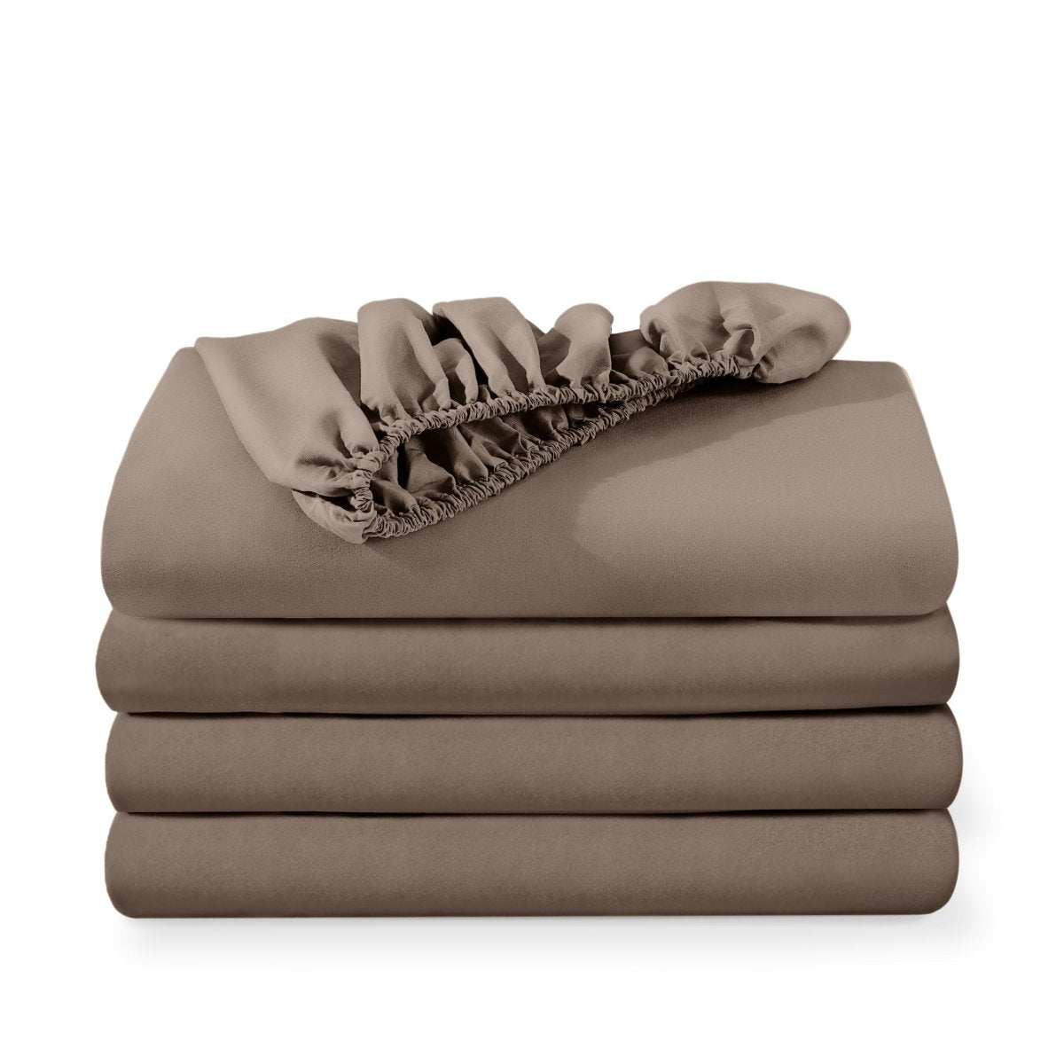 4 ultra soft fitted sheets folded and stacked