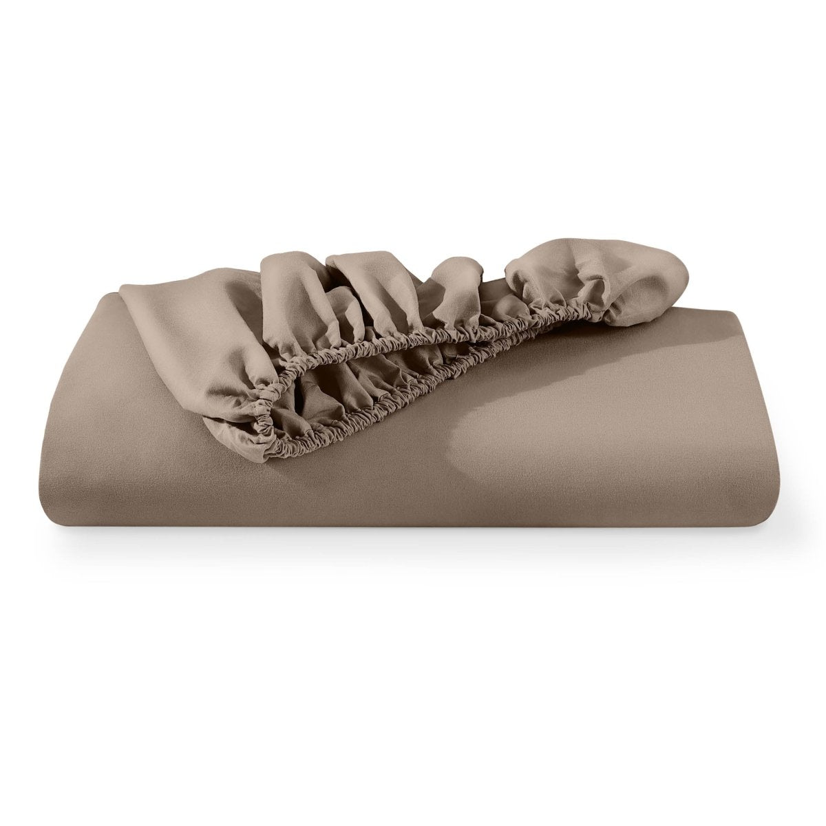 Microfiber fitted sheet folded