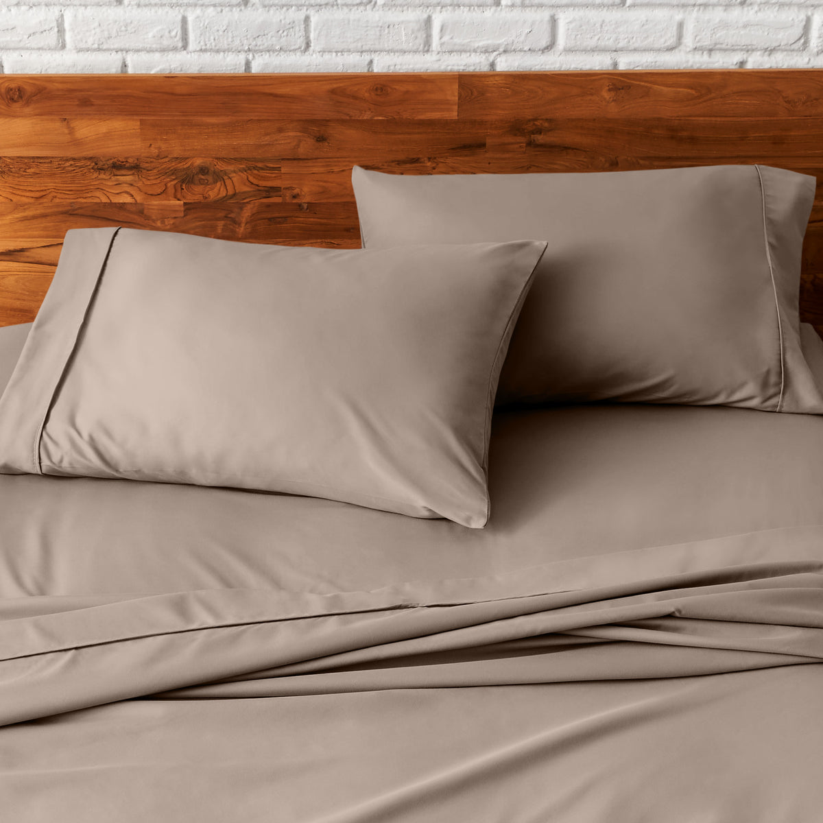 Close up of pillowcases on a bed