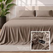 Sewn-in tag makes bed-making easy