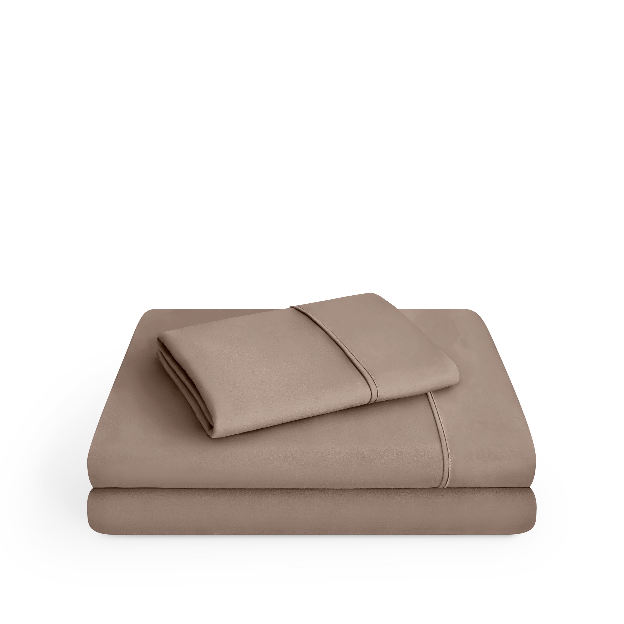 Microfiber sheet set folded and stacked