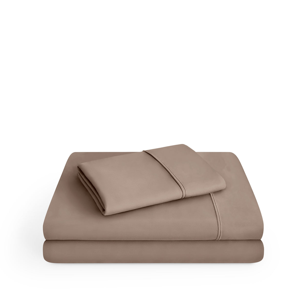 Microfiber sheet set folded and stacked