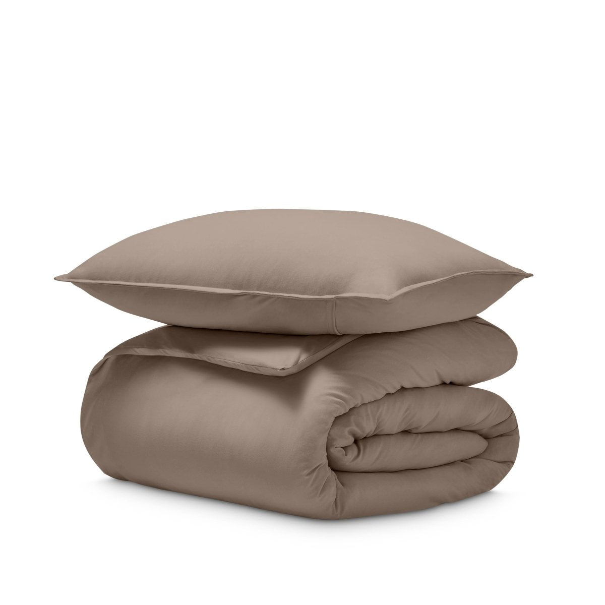 Jersey duvet and pillow sham on a white background
