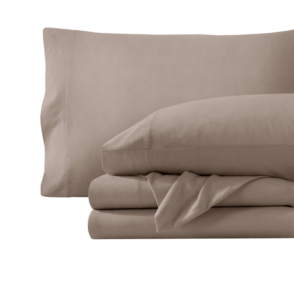 Organic jersey sheet set folded
