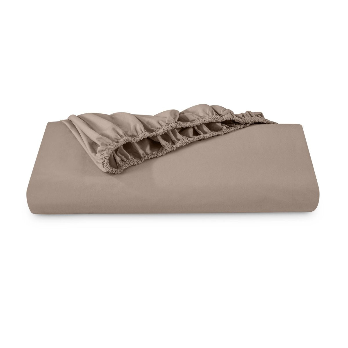 Organic percale fitted sheet folded