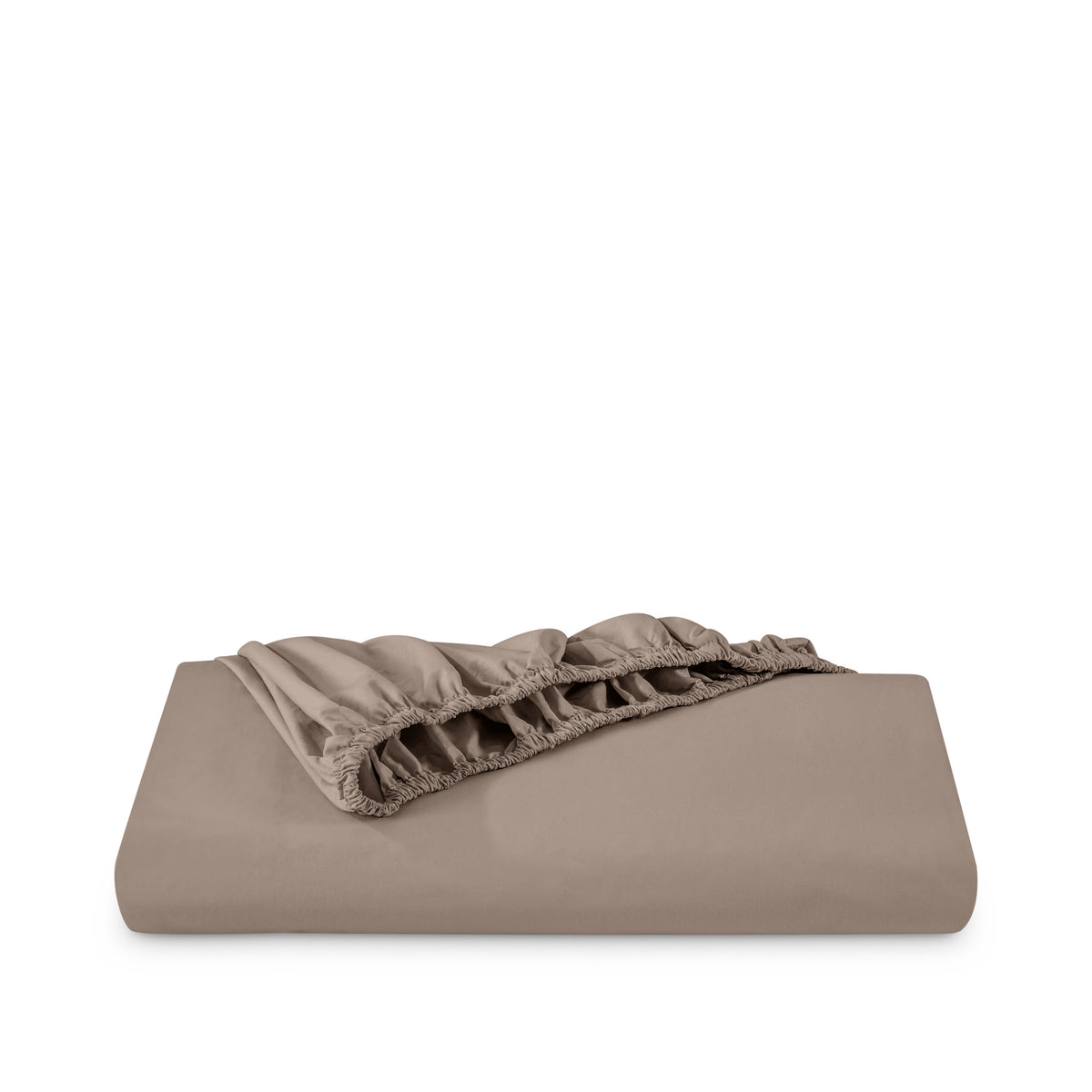 Percale fitted sheet on a white background