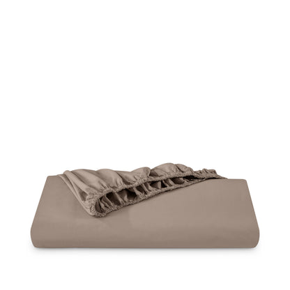 Percale fitted sheet on a white background
