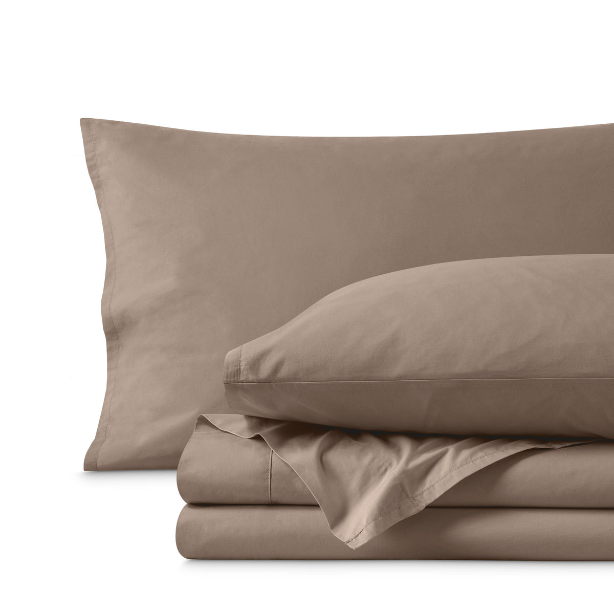 Percale sheet set folded neatly