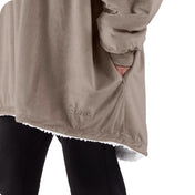 Close up of the pocket on a wearable blanket