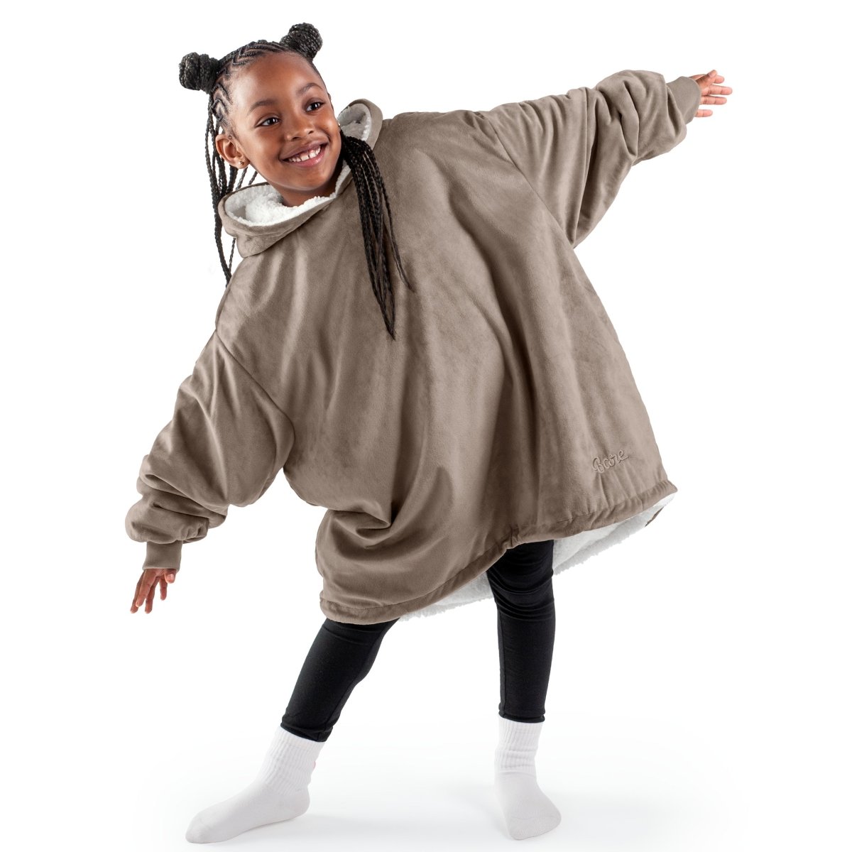 A youth wearable blanket on a child