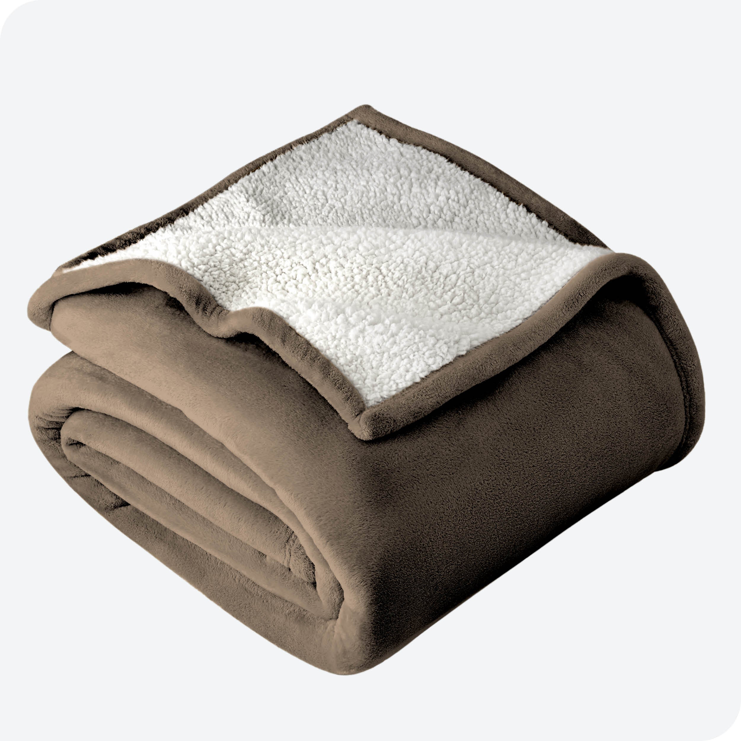 Taupe Sherpa Blanket folded