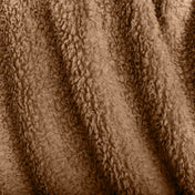 Close-up of textured faux shearling blanket
