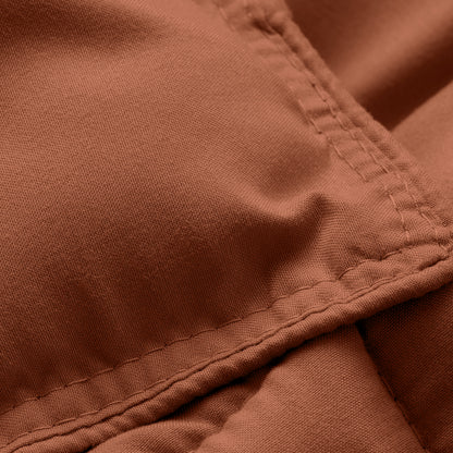 Close-up of comforter fabric with stitching detail