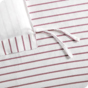 Close up of corner ties on a duvet cover