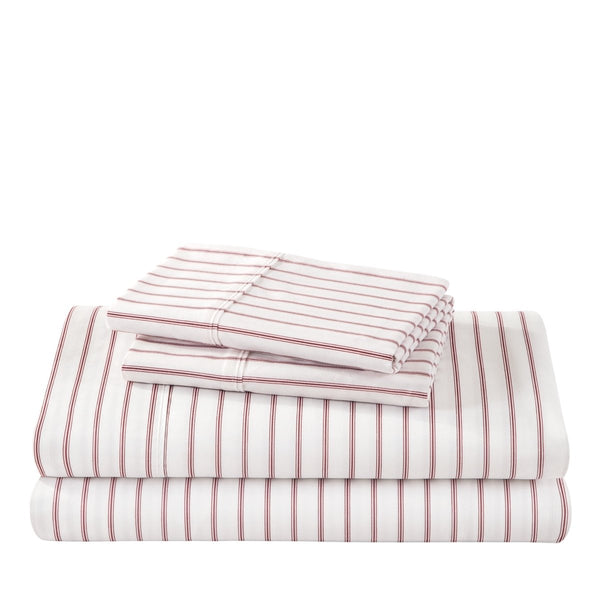 Stripe sheet set folded and stacked