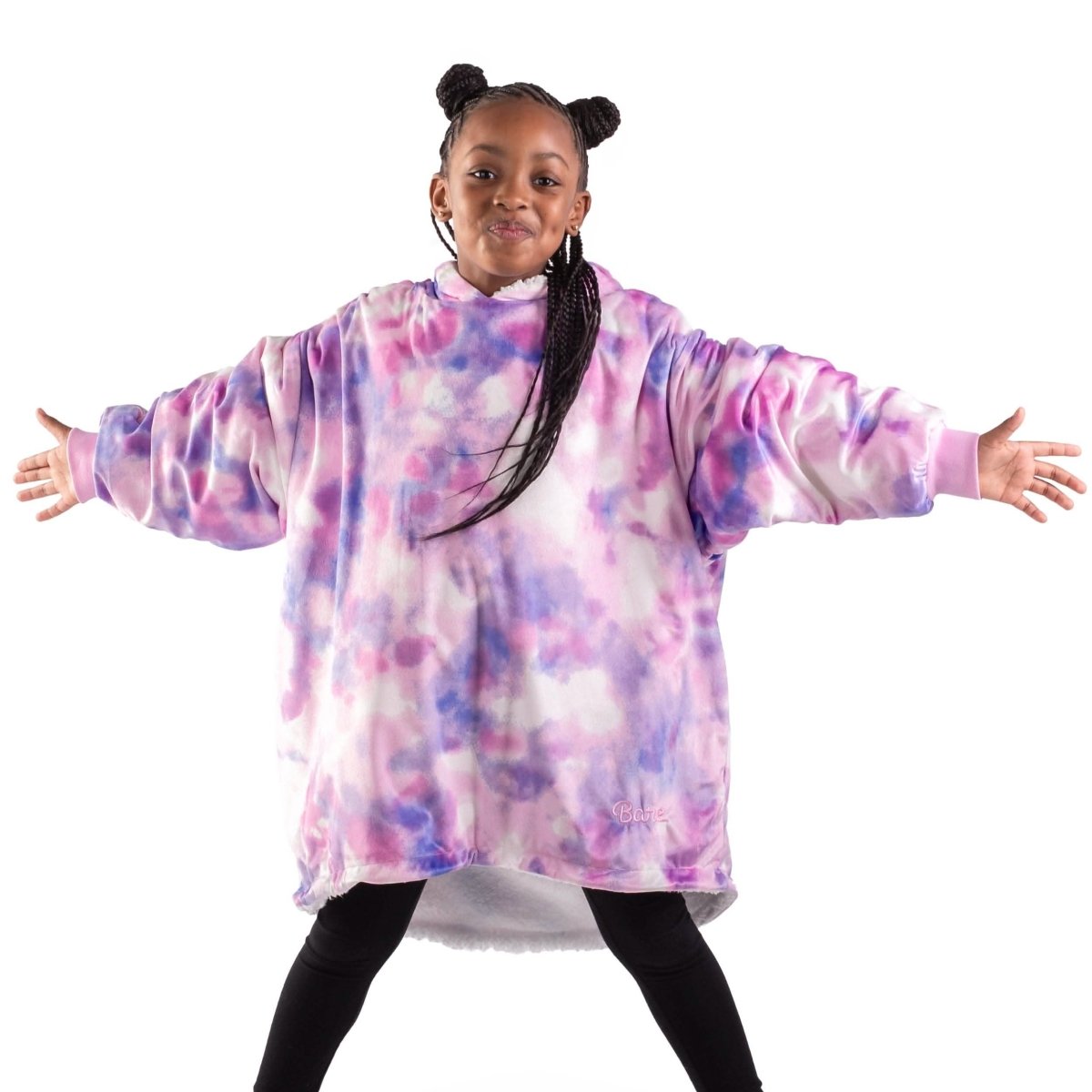 A youth wearable blanket on a child