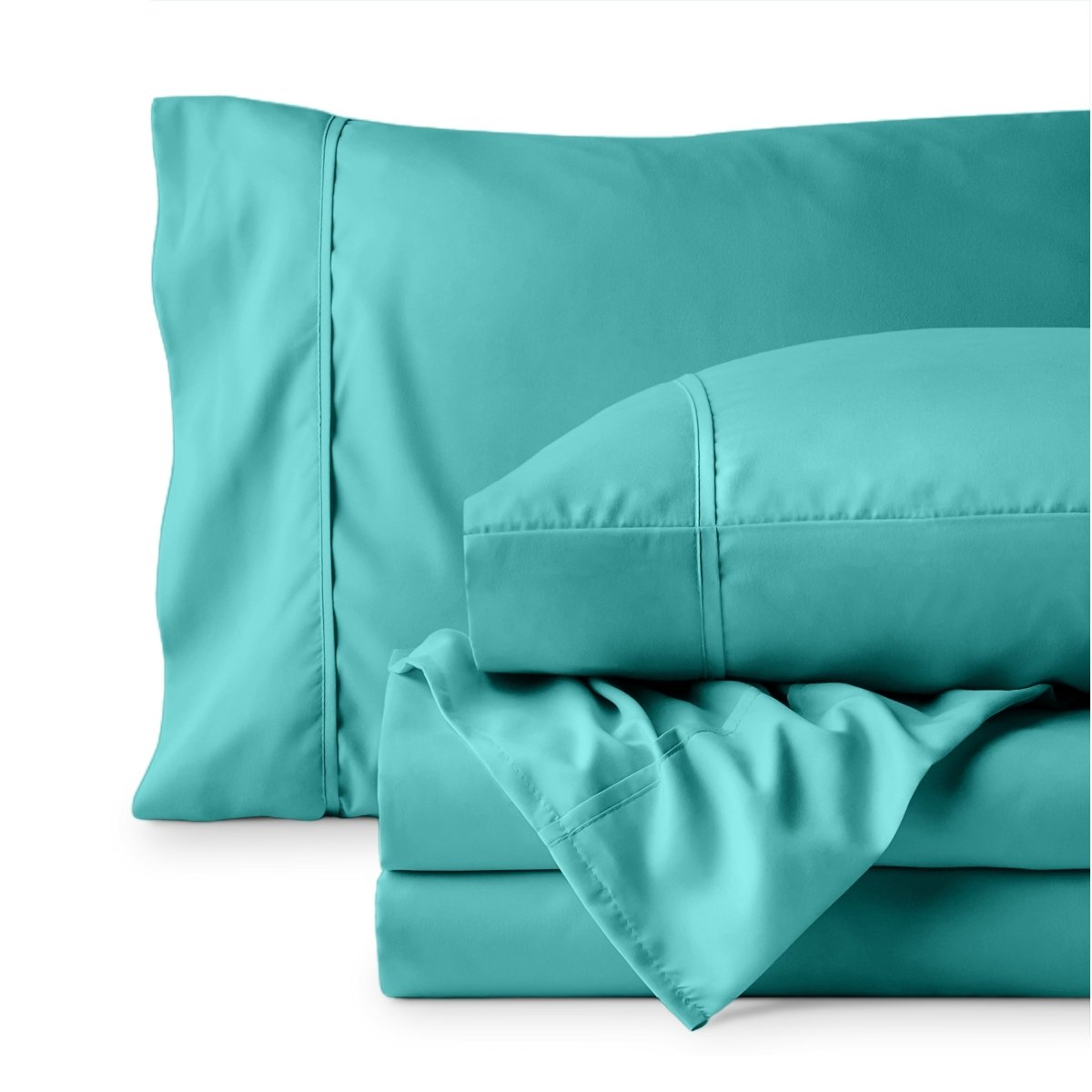 Sheet set folded on a white background