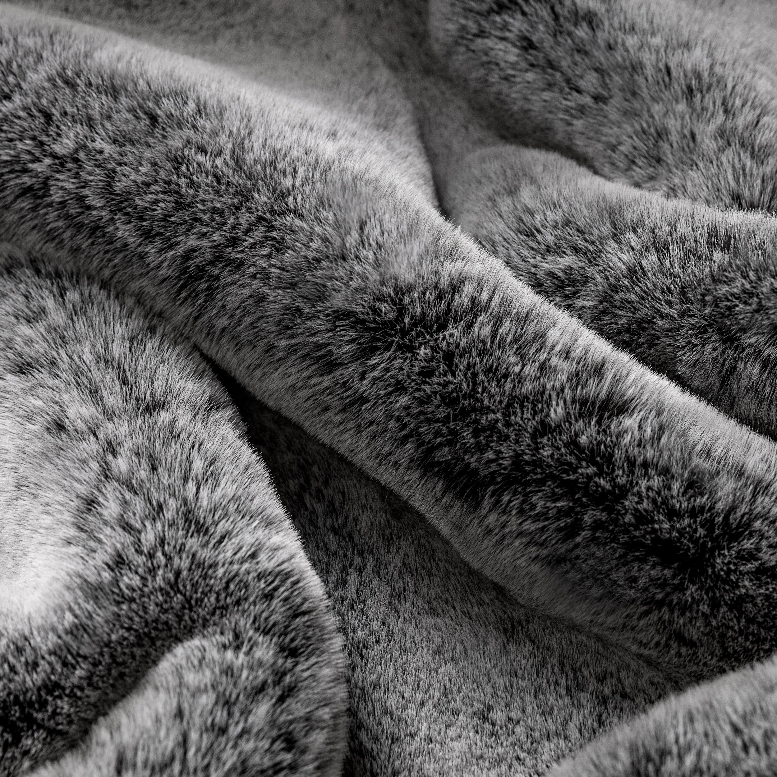 Close-up of faux fur textured blanket