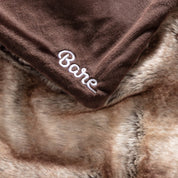 Faux fur blanket with Bare logo