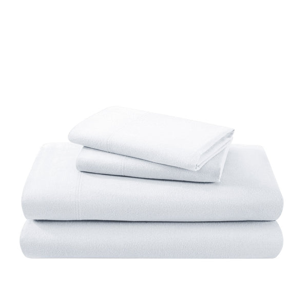 A neat stack of a flannel sheet set